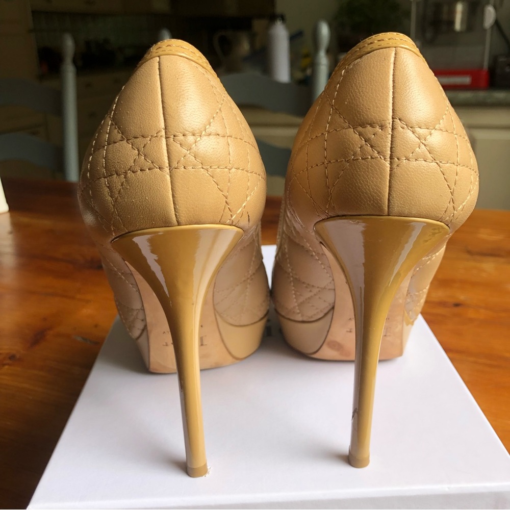 Christian Dior Cannage Peep Show Quilted Heels - Picture 6 of 10